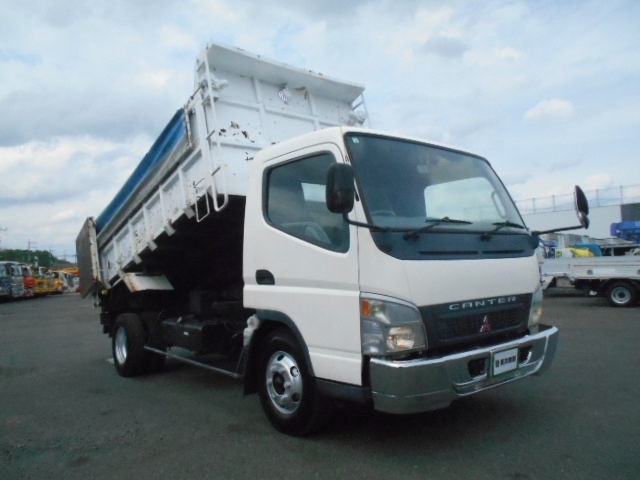 [ロング深ダンプ] H17 キャンター 新明和製 積載3.5t 電動コボレーン付 土砂禁 車検付