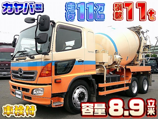 [コンクリートミキサー車] H25 レンジャー カヤバ工業 容量8.9立米 積載11t 2デフ 走行11.6万km 車検付