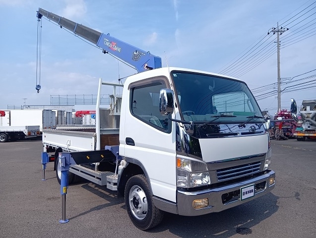 [クレーン付 平ボディ] H15 キャンター 5段ラジコン 2.9t吊 リアジャッキ付 ワイドロングボディ 積載3t 走行3.1万km 車検付