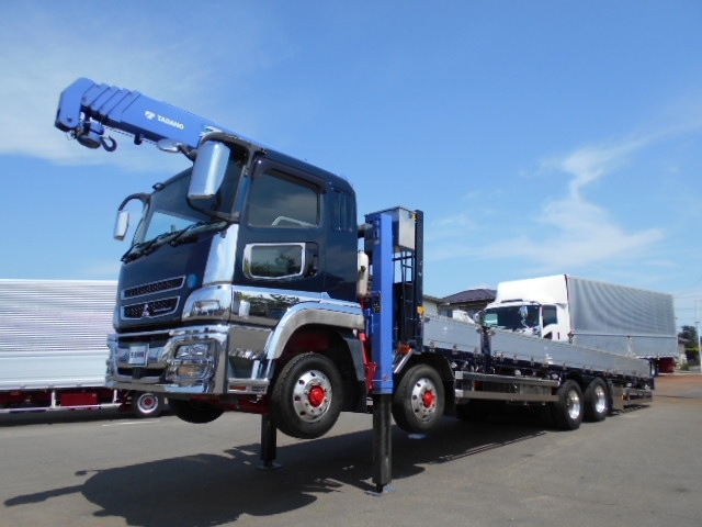 [クレーン付 ハイジャッキセルフ] H29 Sグレート 5段ラジコン 4軸低床 積載11.7t 後輪エアサス 走行19.6万km
