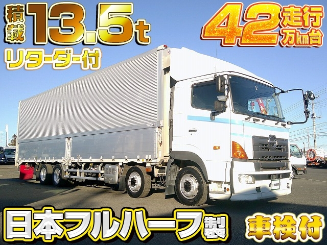 [アルミウイング] H25 プロフィア 日本フルハーフ製 4軸低床 後輪エアサス リターダー付 積載13.5t 走行42万㎞台 車検付