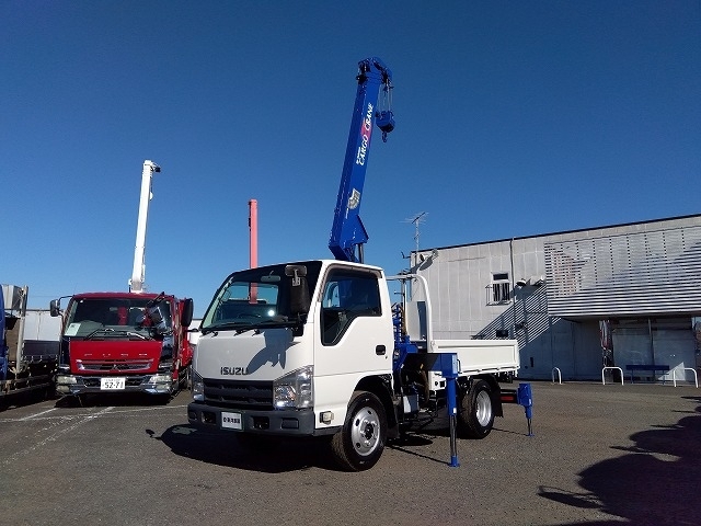 [クレーン付 平ボディ] H25 エルフ タダノ製4段ラジコン 2.3t吊 リアジャッキ付 ショートボディ 車検付(R9/1)