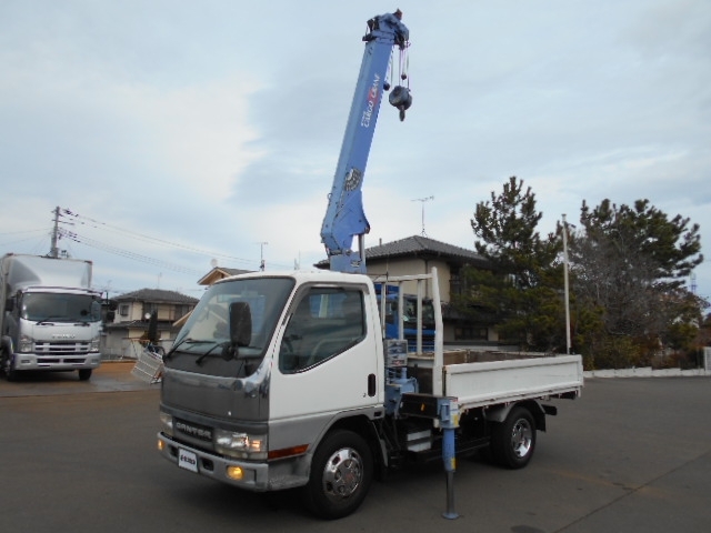 [クレーン付 平ボディ] H12 キャンター 4段ラジコン セミロングボディ 積載2t 走行6.6万km