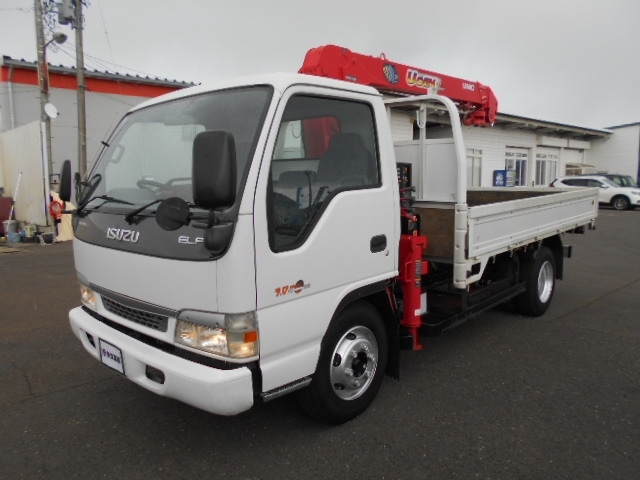 [クレーン付 平ボディ] H15 エルフ 4段ラジコン ワイドロング 積載3.5t 走行1.9万km 車検付