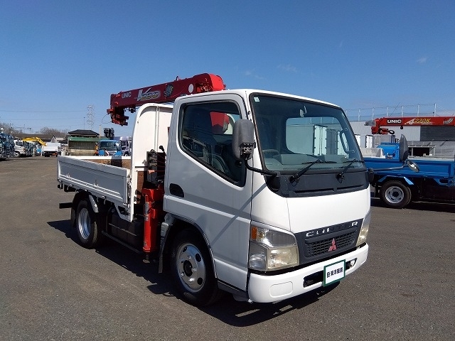 [クレーン付平ボディ] H14 キャンター 古河ユニック製4段ラジコン 積載2.95t ショートボディ 走行8.1万km 車検1年付