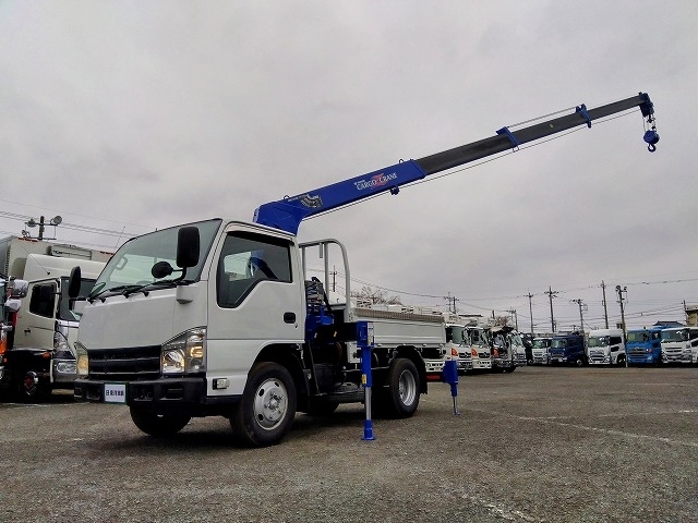 [クレーン付平ボディ] H23 エルフ タダノ製4段ラジコン リアジャッキ付 ショートボディ 積載2t 走行14.3万km 車検付(R9/3)