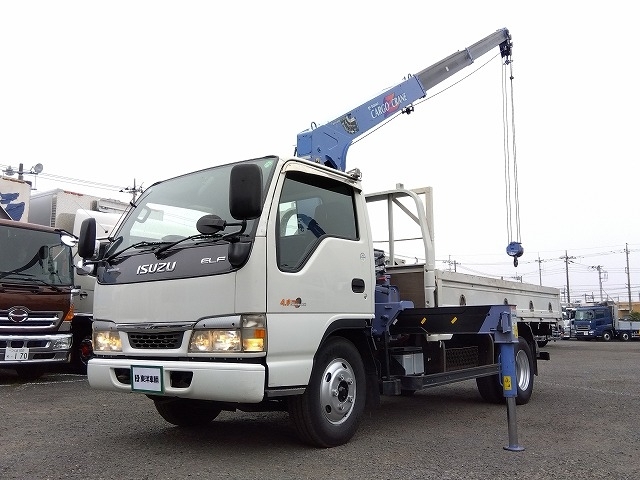 [クレーン付平ボディ] H16 エルフ タダノ製クレーン付き平ボディ ラジコン付 積載2t ワイドロング