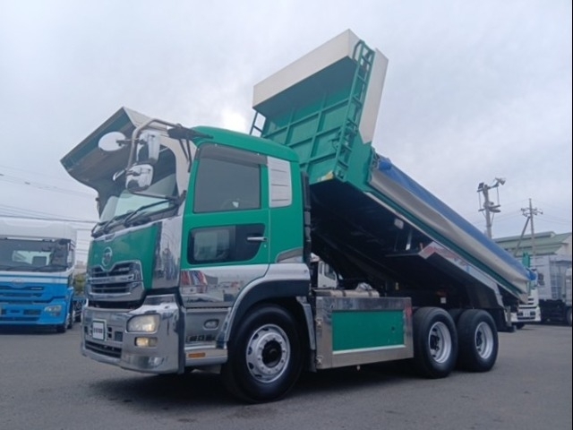 [大型ダンプ] H24 クオン 新明和製 530×230 電動コボレーン付 積載8.1t リターダー付 車検付(R8/9)
