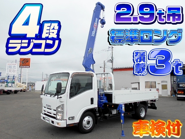 [クレーン付 平ボディ] H26 エルフ 4段ラジコン 2.9t吊り 標準ロングボディ 積載3t 走行14.5万km 車検付