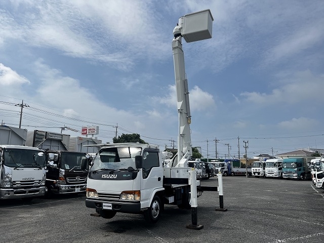 [高所作業車] H12 エルフ アイチ製SH15A 地上高14.6m 電工仕様 ジブ付き 自動格納 走行10.5万km