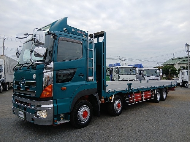 [平ボディ] H28 プロフィア 4軸低床 積載14.3t アルミブロック7方開 Rエアサス 7MT 走行43.7万㎞  車検付