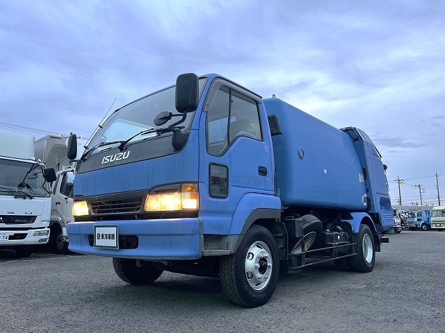 [塵芥車] H16 ジャストン モリタ製巻き込み式 容量8.1㎥ 積載2.65t 連続スイッチ 汚水タンク付 走行13万km