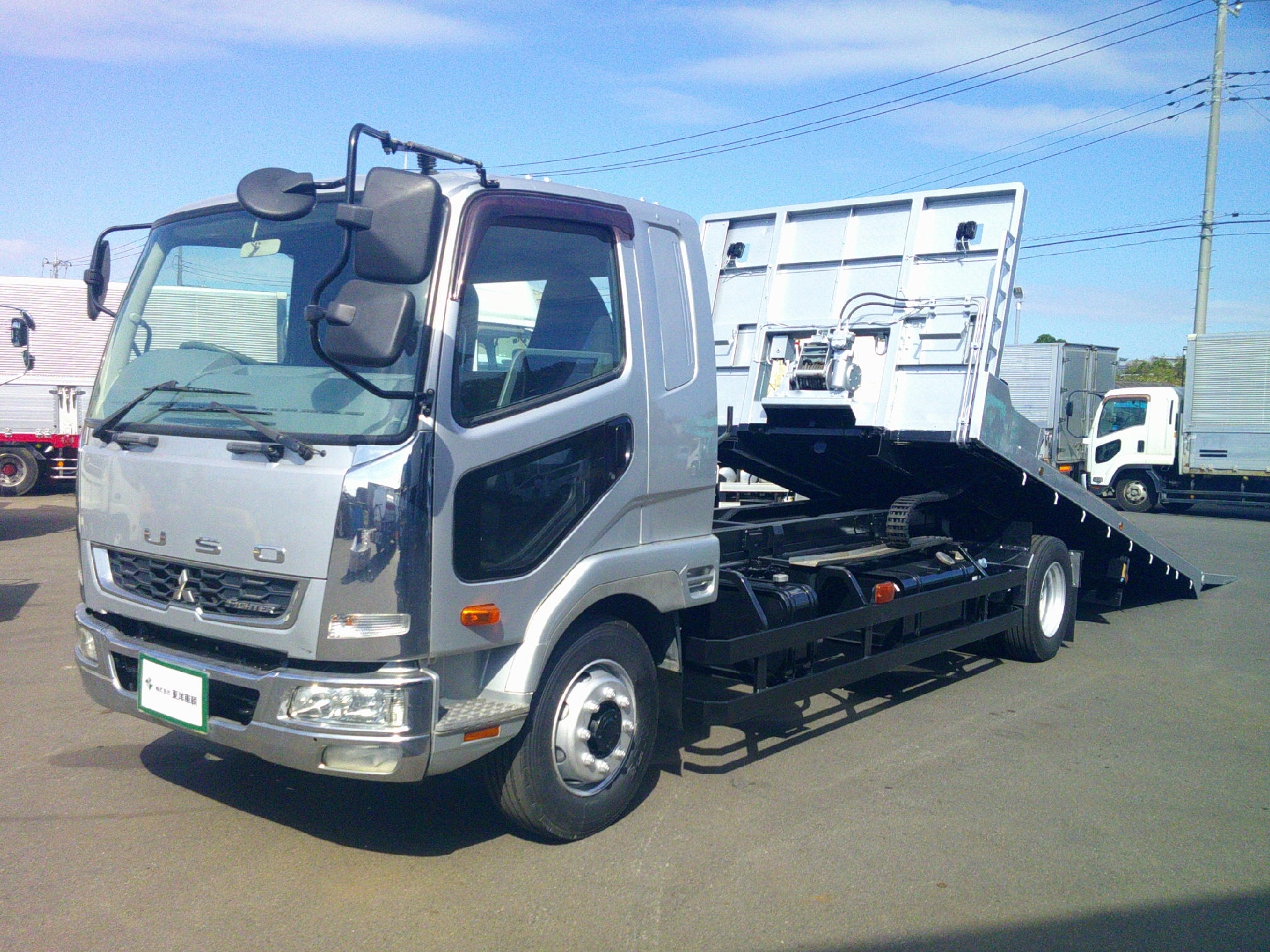 [セルフローダー] H24 ファイター フジタ製 積載6.4t 増トン車 ウインチ・自動歩み板付 車検1年付